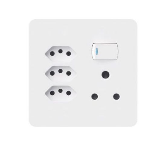 Picture of WALL SOCKET 3 EURO1 + 16A 4x4 FLUSH MOUNT